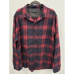 RYE by Hawker Rye Red Navy Fall Plaid Flannel Shirt XL Soft Casual Button Front